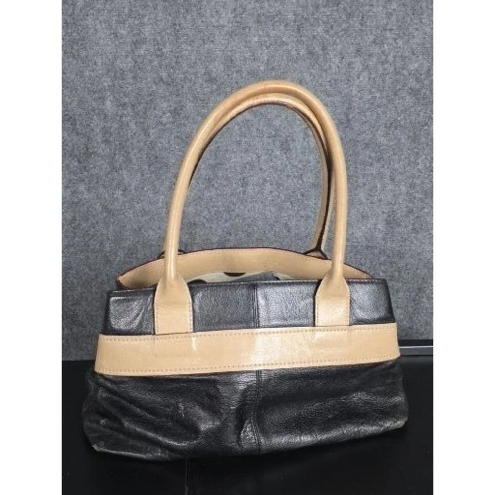 Kate Spade‎ Elena New York Black Tan Leather Bow Tote Handbag Purse Shoulder Bag
